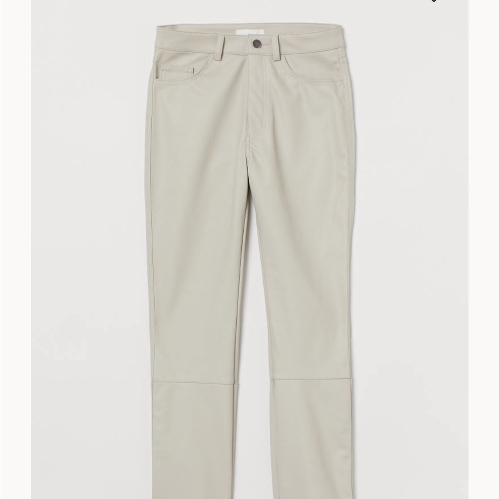 Faux leather light taupe pants NWT from H & M